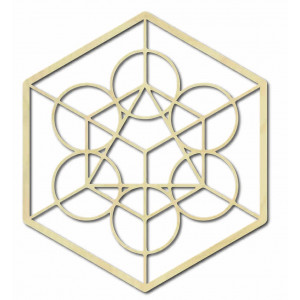 Pictura geometrica din lemn pe peretele recoltei 2