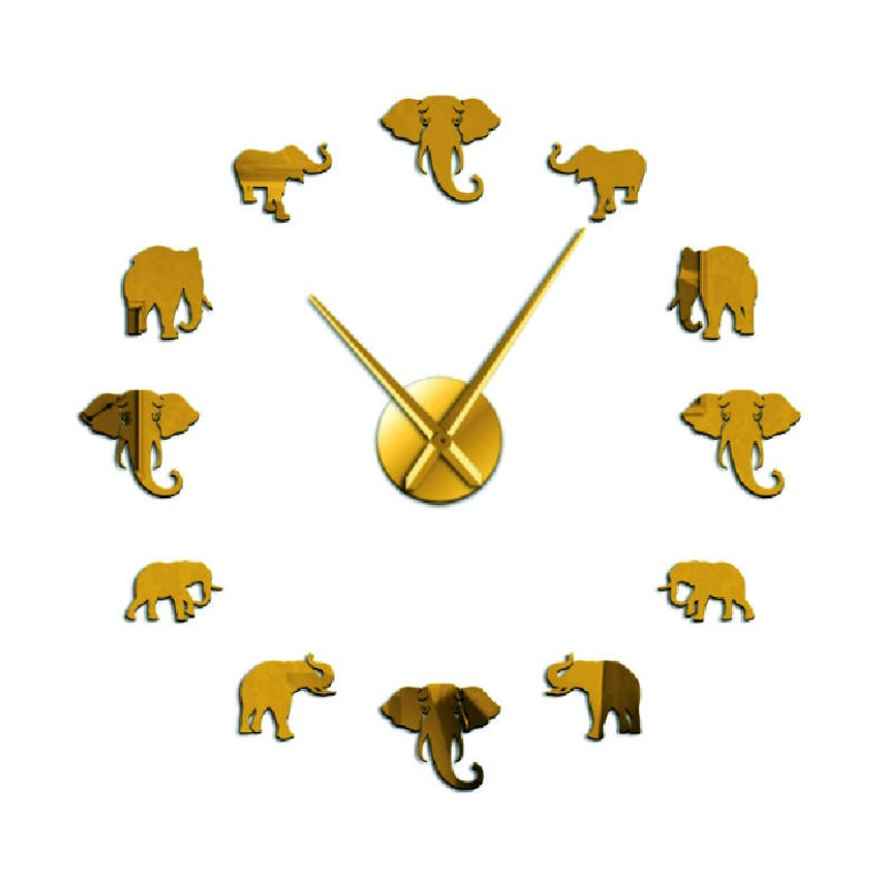 Sentop - Ceas de perete modern pe perete de elefant și aur SZ070