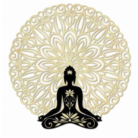 Pictură de perete 3D Buddha în mandala 50, 70, 90 cm