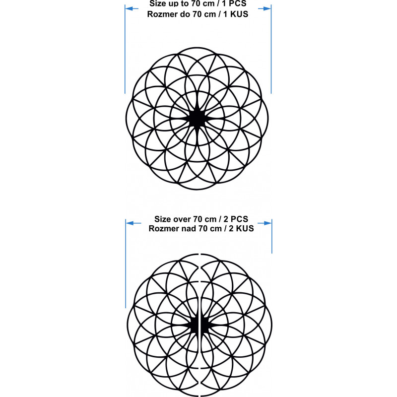 Mandala magică din lemn pe perete - Cercuri I...