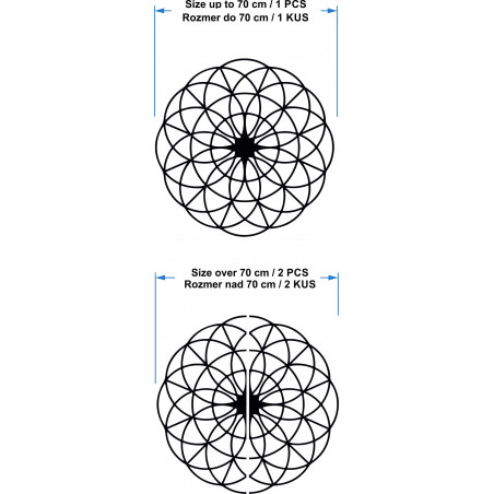 Mandala magică din lemn pe perete - Cercuri I diametru FI 50, 60, 70, 80, 90 cm