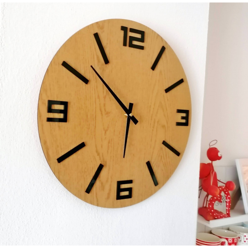 Sentop - Ceas de perete din MDF numere negre...