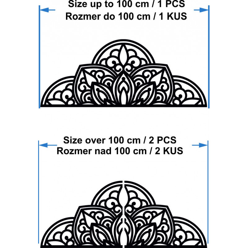 Pictură murală din lemn jumătate de mandală -...