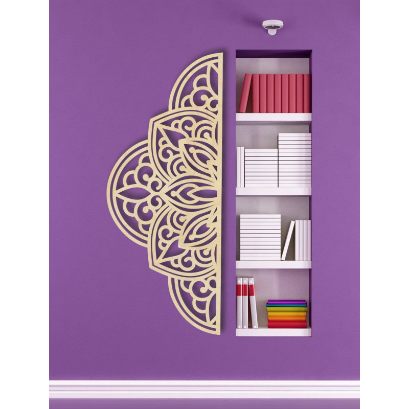 Pictură murală din lemn jumătate de mandală -...