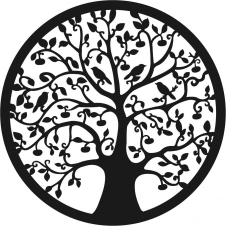 Tablou din lemn cu un copac și păsări - HOJNISŤ