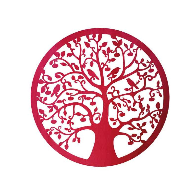 Tablou din lemn cu un copac și păsări - HOJNISŤ