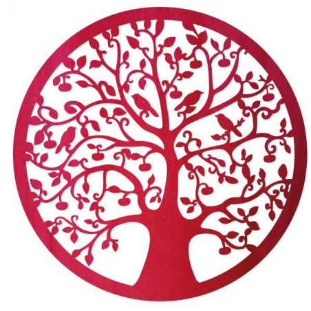 Tablou din lemn cu un copac și păsări - HOJNISŤ