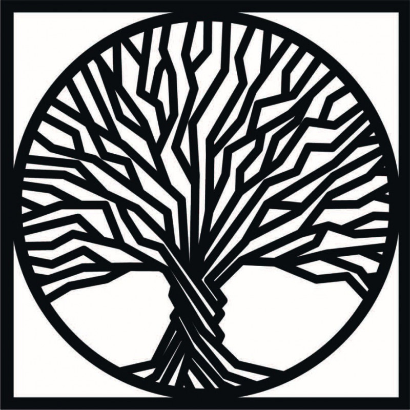 Pictură murală din lemn copac în ramă