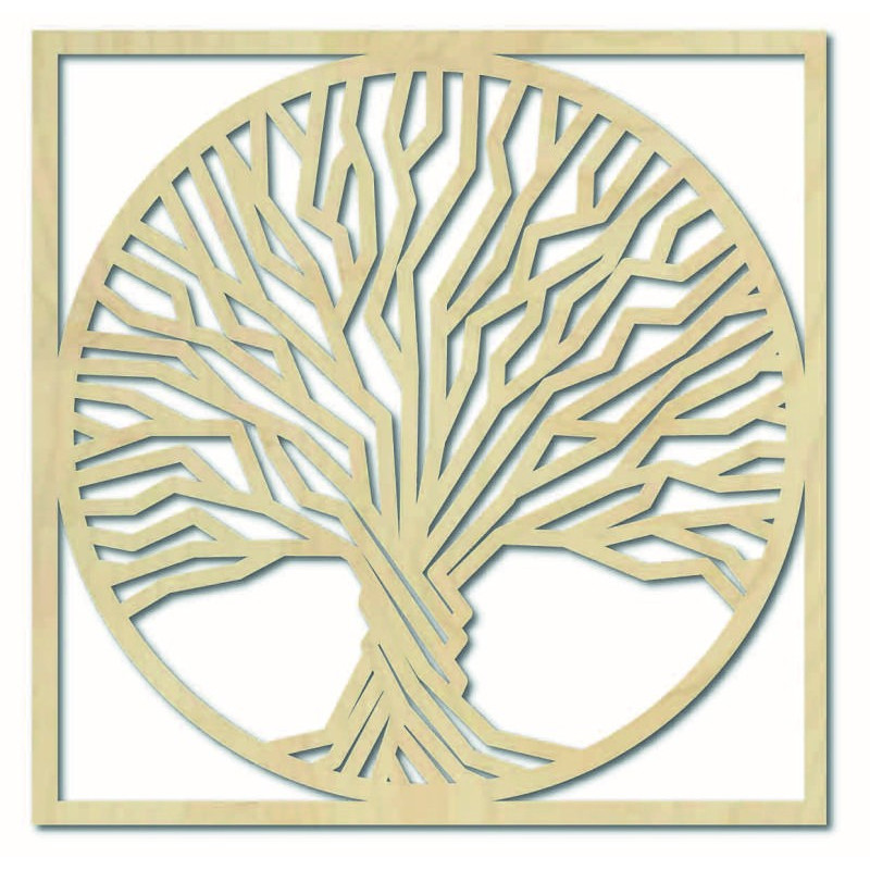 Pictură murală din lemn copac în ramă