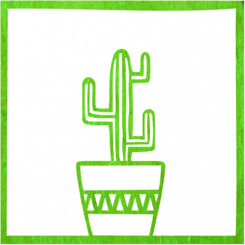 Pictură murală modernă cu cactus