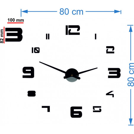 Ceas de perete cu oglindă adezivă PROFI CLOCK 3D Ceas de perete cu oglindă adezivă PROFI CLOCK 3D