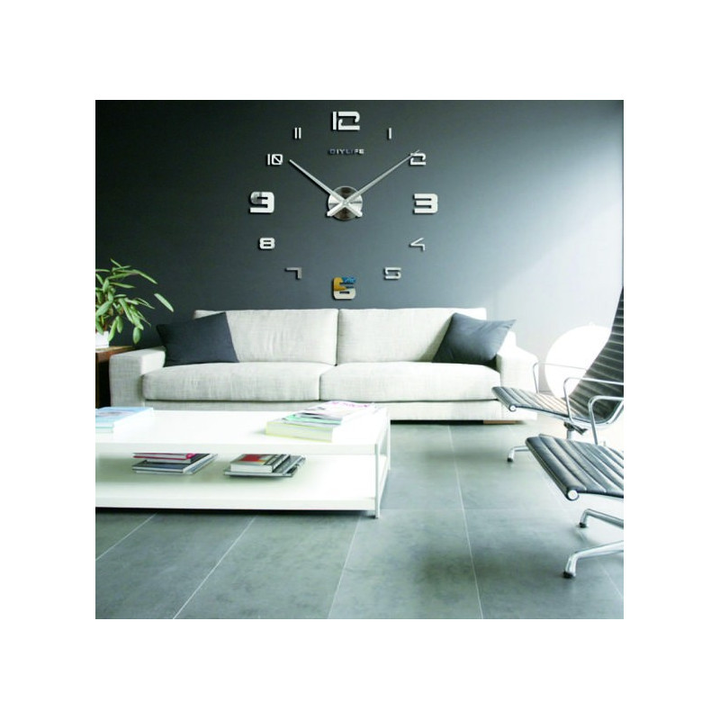Ceas de perete cu oglindă adezivă PROFI Clocks 3D