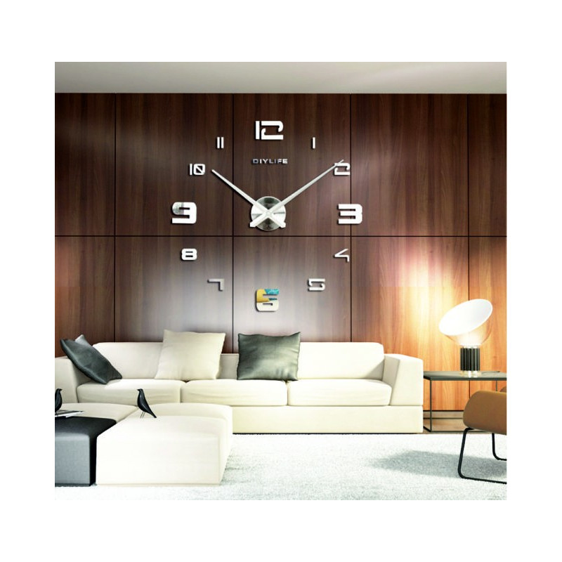 Ceas de perete cu oglindă adezivă PROFI Clocks 3D