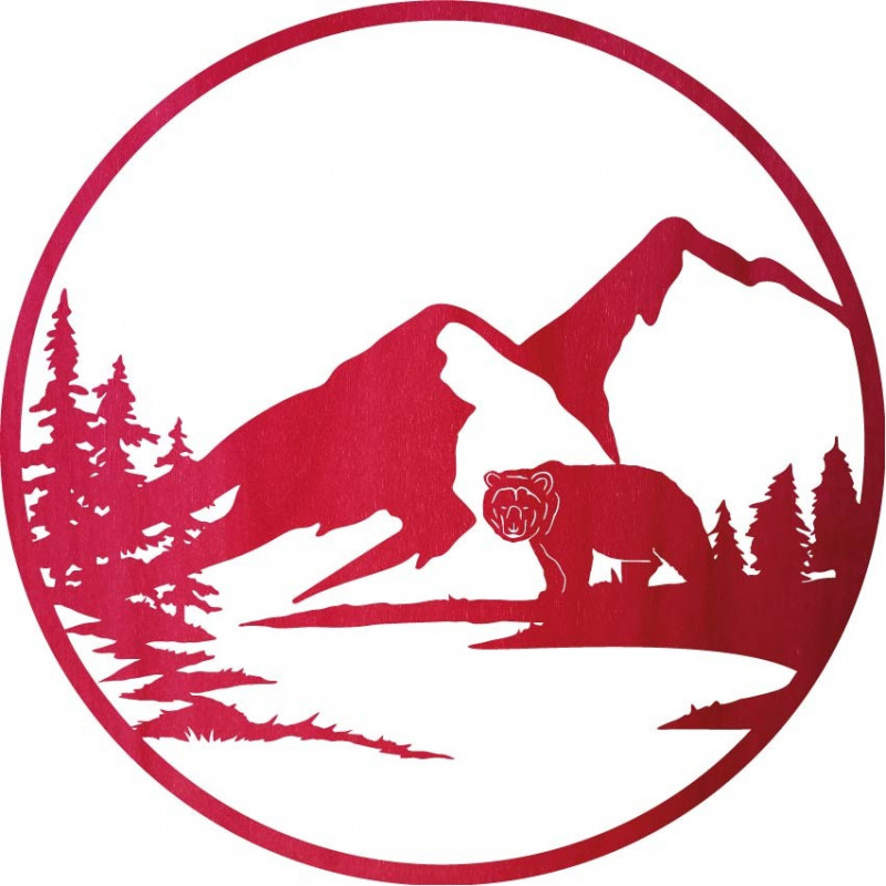 Imagine de perete din lemn a unei siluete de...