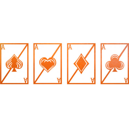 Pictură murală originală în patru părți - cărți de joc | ZOLTON