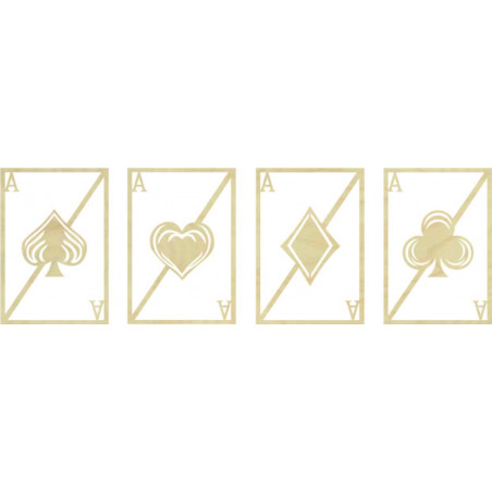 Pictură murală originală în patru părți - cărți de joc | ZOLTON