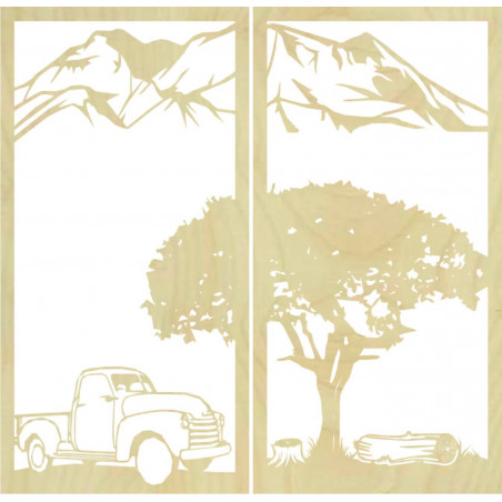 Pictură murală sculptată în două piese, natură - BULISA