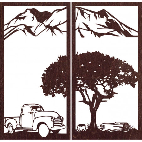 Pictură murală sculptată în două piese, natură - BULISA