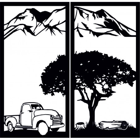 Pictură murală sculptată în două piese, natură - BULISA