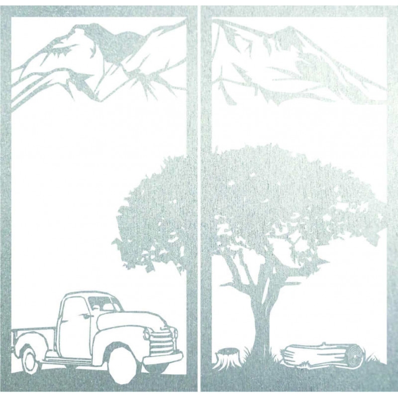 Pictură murală sculptată în două piese, natură...