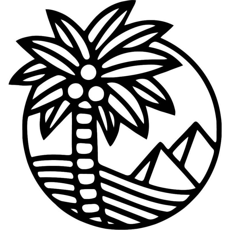 Pictura de perete din lemn a unui palmier pe...