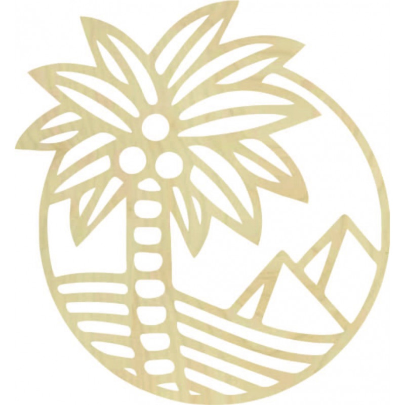 Pictura de perete din lemn a unui palmier pe...