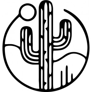 Imagine de perete din lemn a unui cactus cu soarele - MONK 2