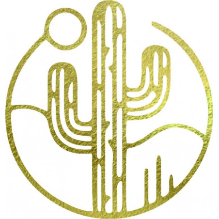 Imagine de perete din lemn a unui cactus cu soarele - MONK