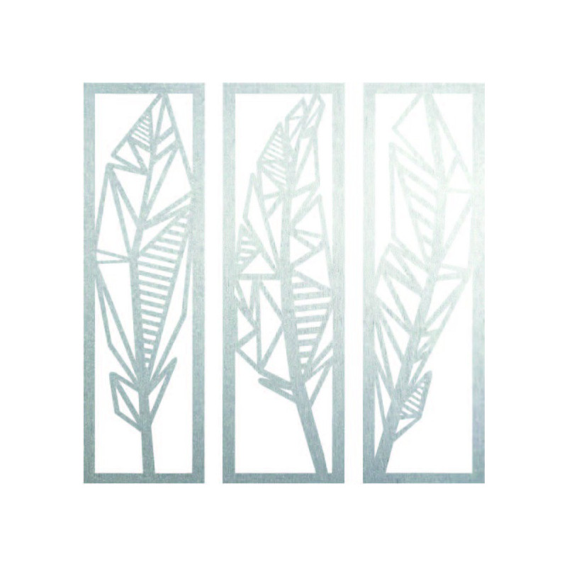 Pictură modernă în trei piese cu frunze de...