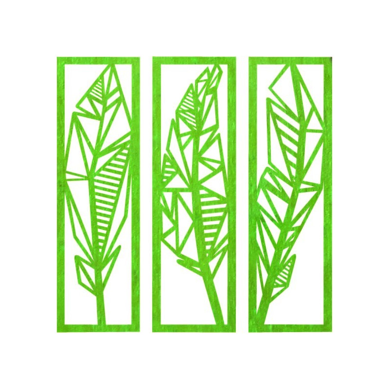 Pictură modernă în trei piese cu frunze de...