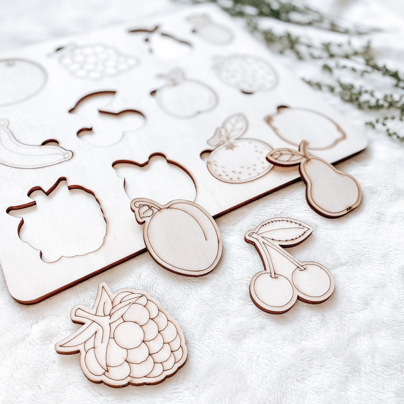 Insert montessori din lemn pentru copii -...