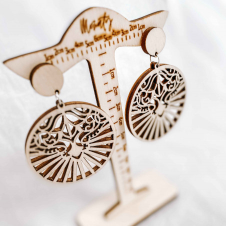 Cercei din pandantiv din lemn LILIEN - MONATY | SENTOP