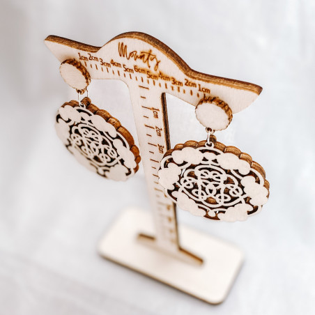 Cercei din pandantiv din lemn AURORA - MONATY | SENTOP