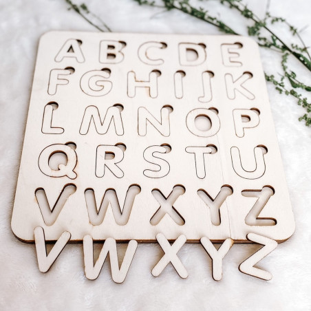 Insert montessori din lemn pentru copii - ALFABETUL | SENTOP