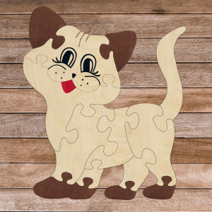 Insert Montessori din lemn pentru copii - PISICĂ | SENTOP 2