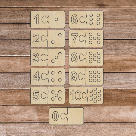 Insert Montessori din lemn pentru copii - două piese DOMINO | SENTOP