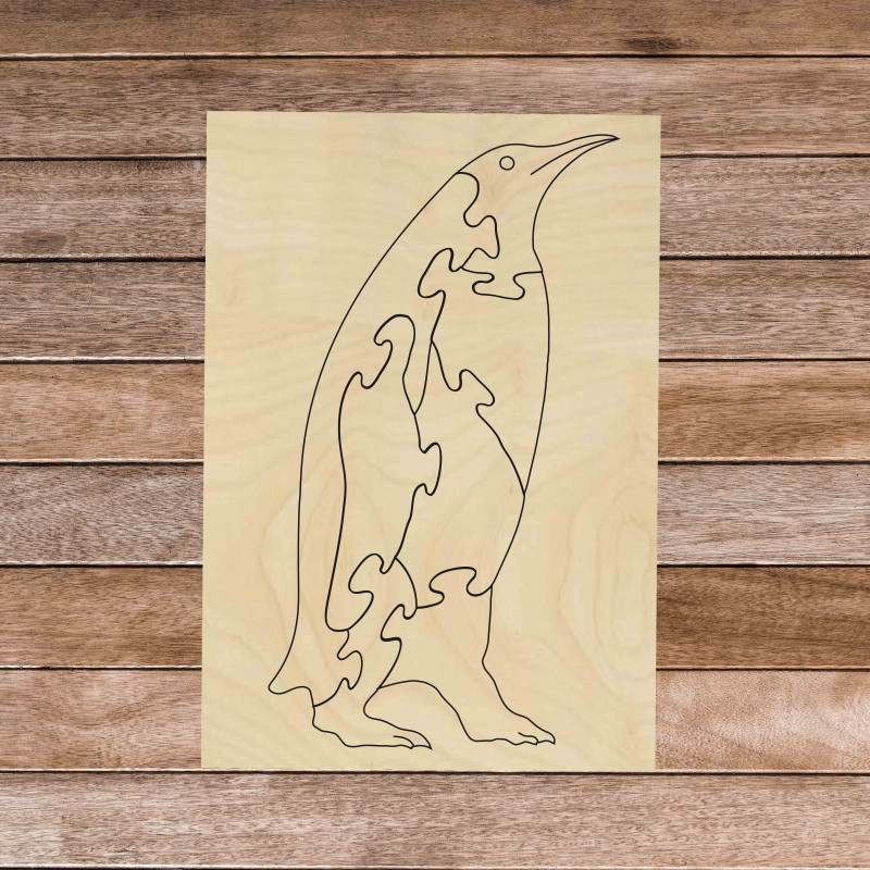 Puzzle educativ montessori din lemn - Penguin |...