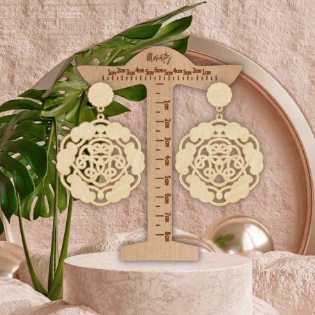 Cercei din pandantiv din lemn AURORA - MONATY | SENTOP