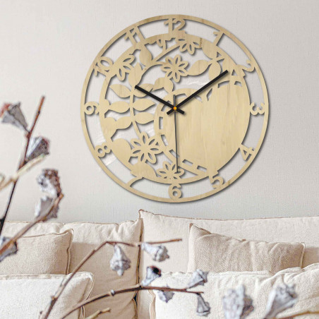 Ceas de perete din lemn natura - ORTORIK