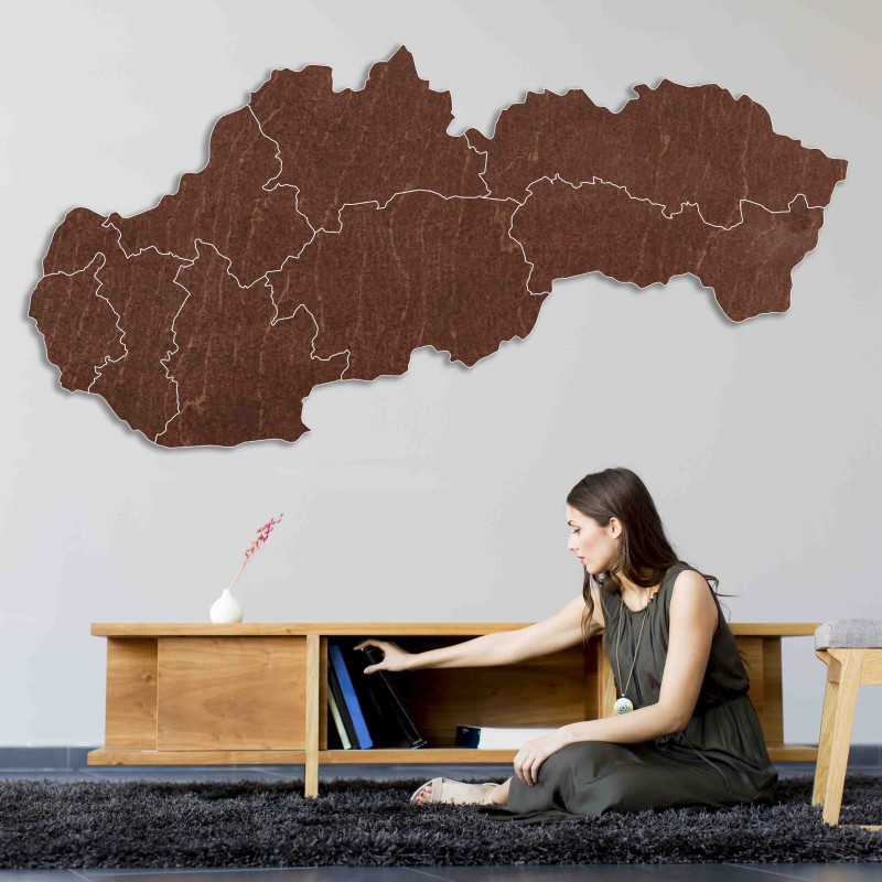 Harta de perete din lemn Slovakia - 8 bucăți | SENTOP
