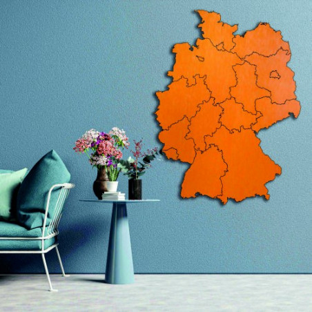 Harta de perete din lemn Germania - 16 bucăți | SENTOP