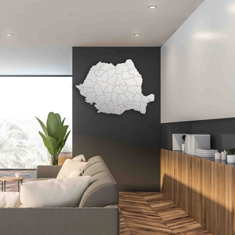 Hartă de perete din lemn România - ROMA