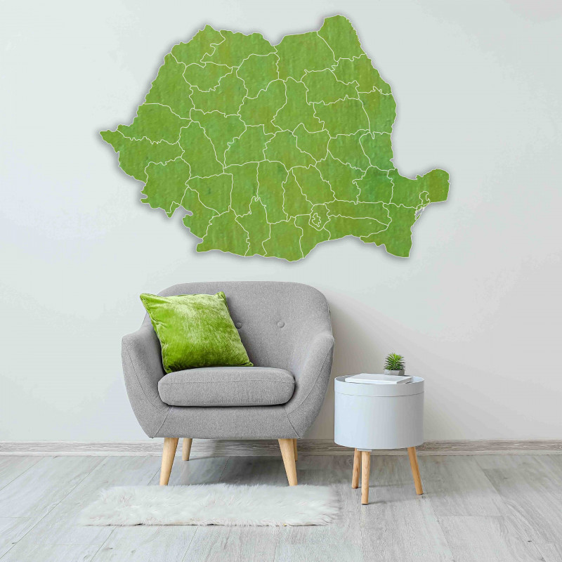 Hartă de perete din lemn România - ROMA