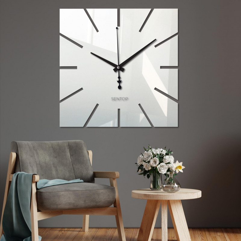 Ceas de perete cu design pătrat minimalist - KAVARDI