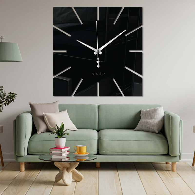 Ceas de perete cu design pătrat minimalist - KAVARDI