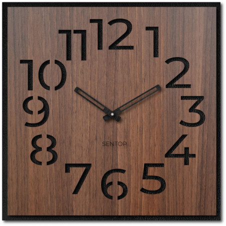 Ceas de perete din lemn - Sentop | HDFK024 | piuliță de wenge