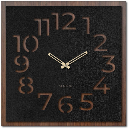 Ceas de perete din lemn - Sentop | HDFK024 | piuliță de wenge