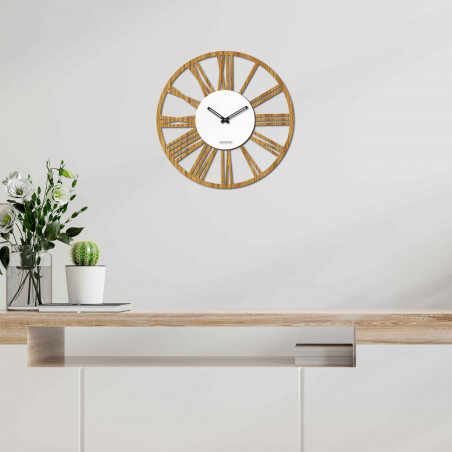 Ceas de perete Numere romane stejar - ORFERIG