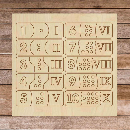 Puzzle pentru copii din lemn - cifre romane 30 de piese | SENTOP H003