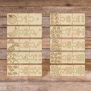 Puzzle din lemn pentru copii - Puzzle cu trei piese, 30... 2